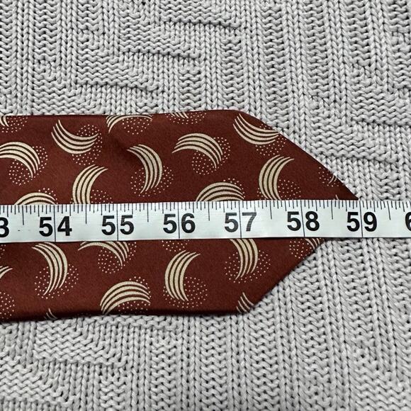 Vintage Fendi bronze brown abstract Italian silk luxury tie - Picture 4 of 5